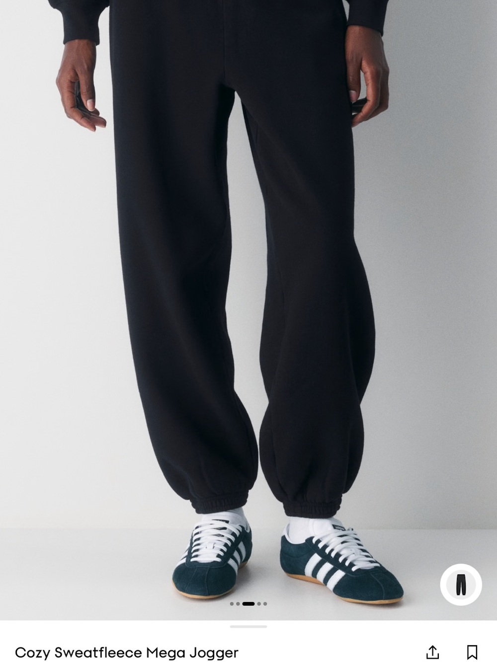 Aritzia Black Cozy Sweatfleece Mega Jogger